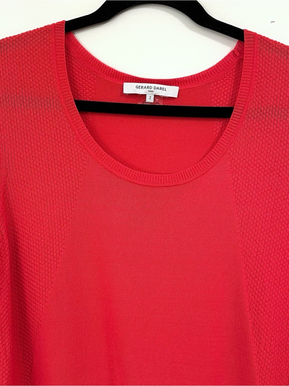 Gerard Darel Red Orange Short Sleeve Shirt Size 2 View 2